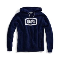 100% Zip-Hoody Syndicate Blau/Weiss L