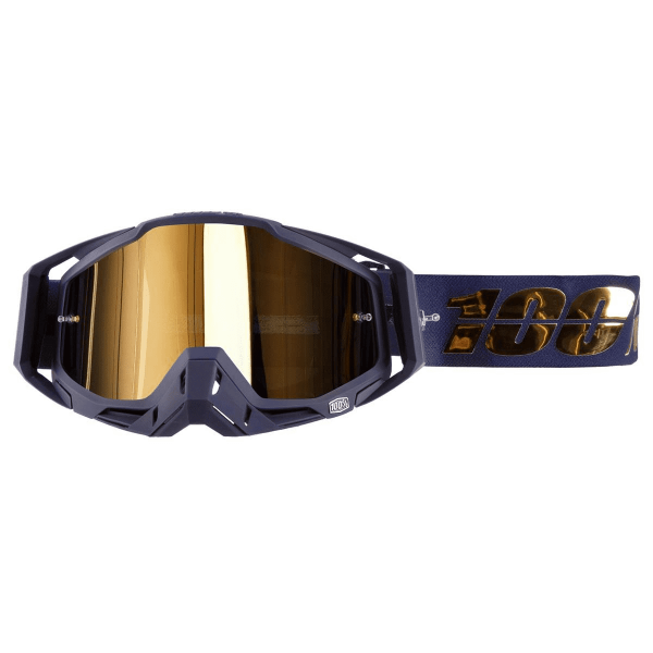 100% Brille Racecraft Bakken Blau - Gold Mirror