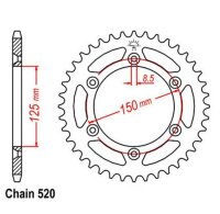 JT Kettenrad 50Z Stahl Schwarz